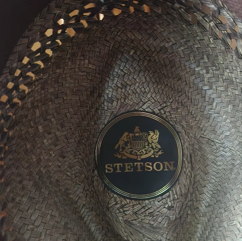Stetson Stylish Brown Straw Hat - Size Large